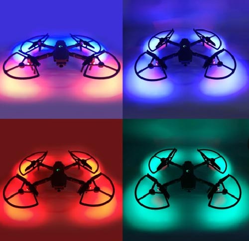 Nancy  DJI  Mavic 2 用（Pro/Zoom）8種類発光LEDプロペラガード(ランディングギア付）【1台分】